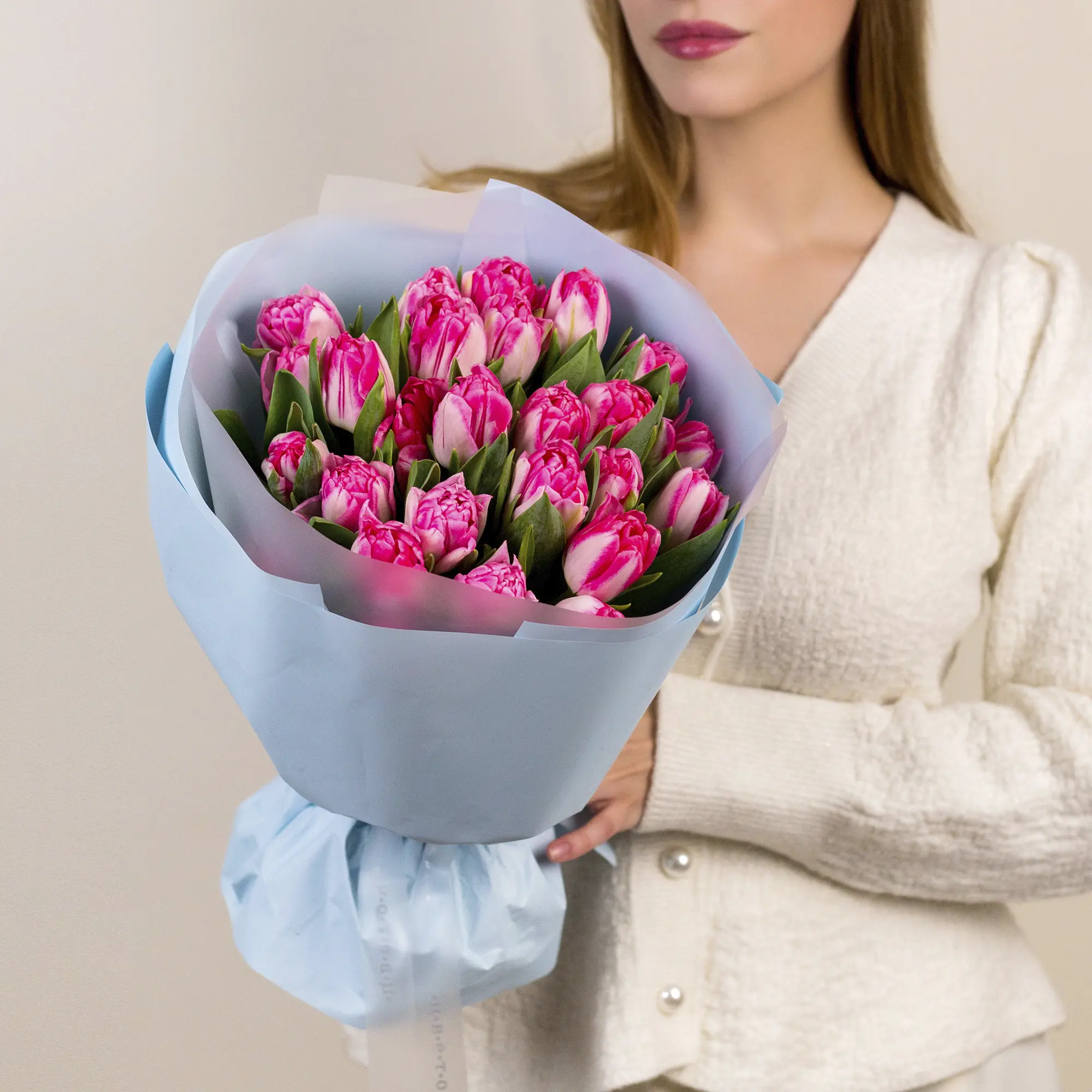 Букет из 25 розовых тюльпанов  №2348