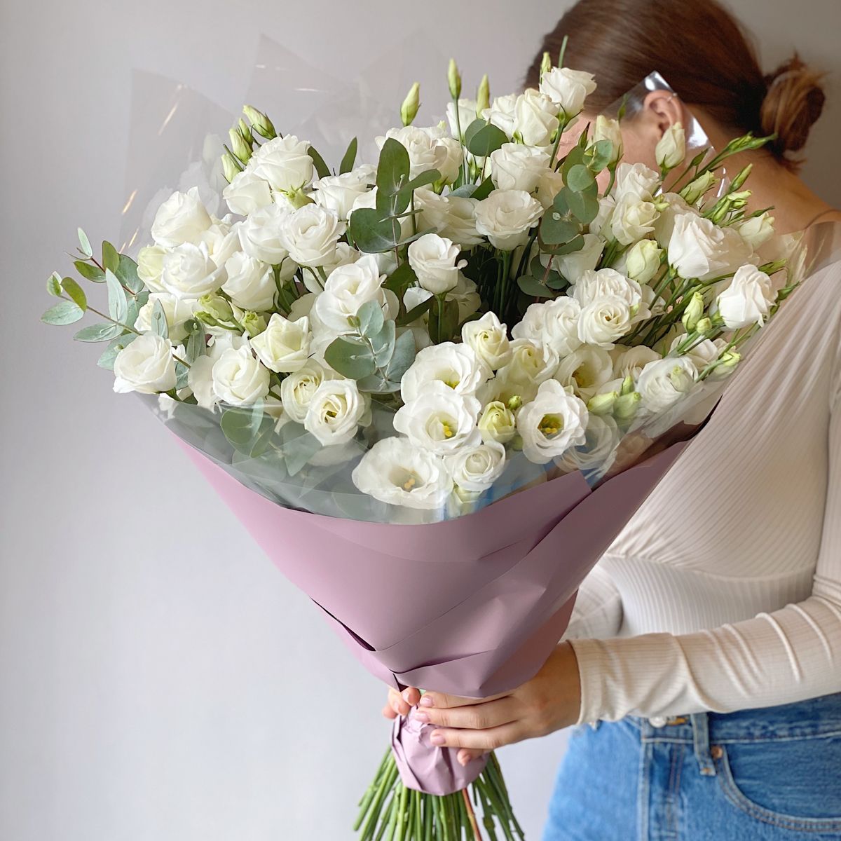Эустома купить в москве букет купить напольную высокую вазу для цветов