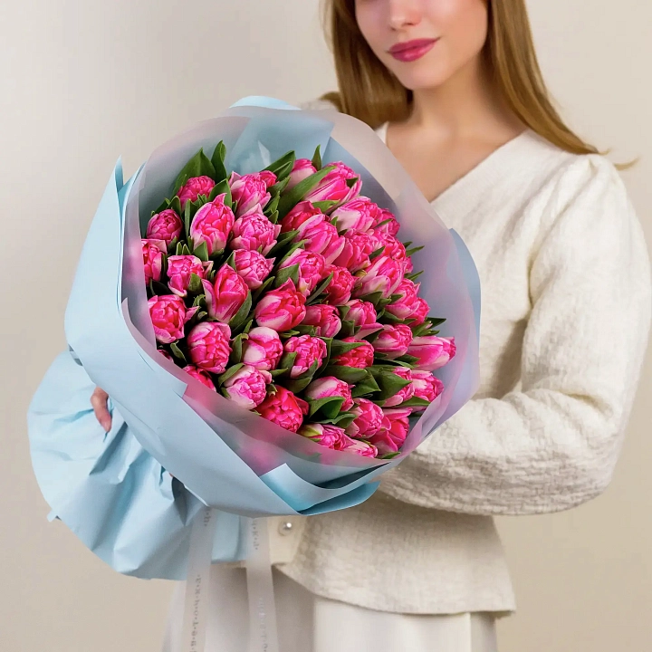 Букет из 49 розовых тюльпанов  №2348