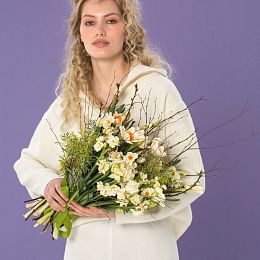 Букет из нарциссов и мимозы №2066