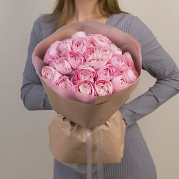 Букет из 25 розовых ранункулюсов №2353
