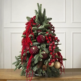 Рождественская композиция, елка красная №2262