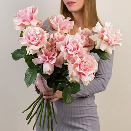 Букет из 11 розовых французских роз №2357