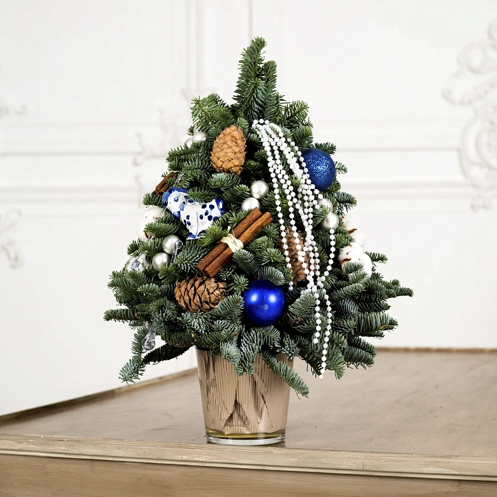 Рождественская композиция, елка гжель №2294