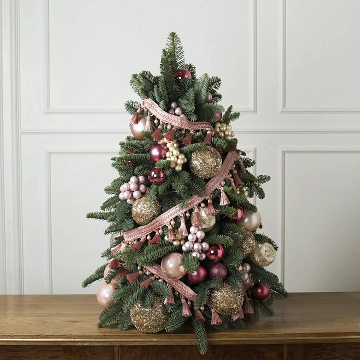 Рождественская композиция, елка розовая №2284
