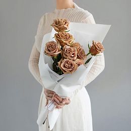 Букет из 9 кофейных роз №2155