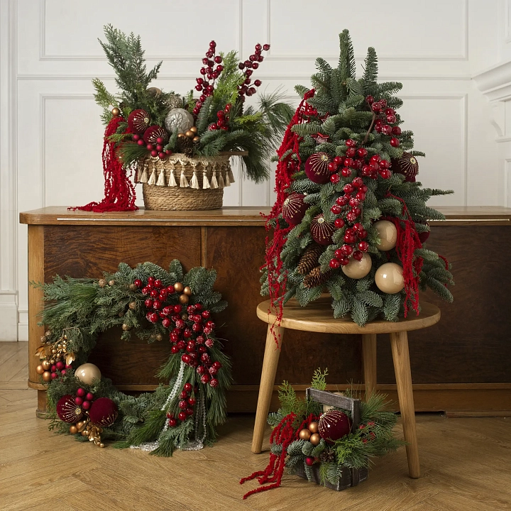 Рождественский бандл красного цвета №2268