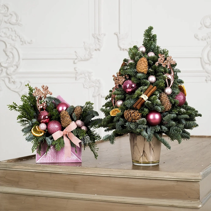 Рождественский бандл розовый №2305