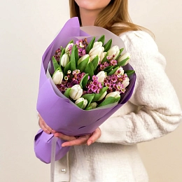 Букет из тюльпанов с шамилациумом №2371