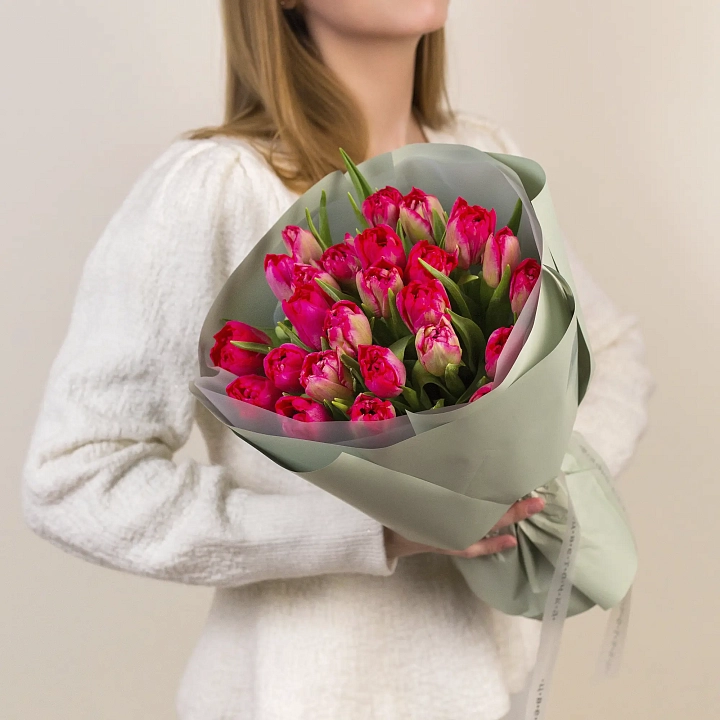 Букет 25 красных тюльпанов №2367