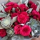 Букет из пионовидных роз, эхеверии и стахиса №1090