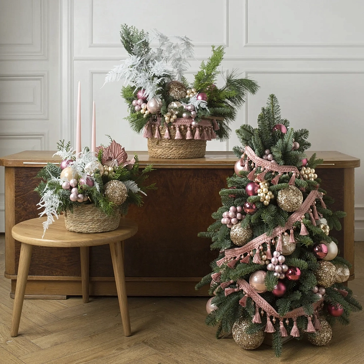 Рождественский бандл розовый №2287