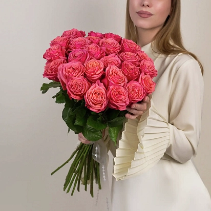 Букет из 25 розовых роз №2319