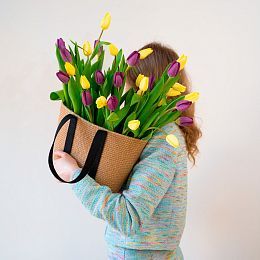 Композиция из тюльпанов микс №2112