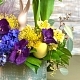 Композиция из тюльпанов, орхидей и кустовой розы  №1427