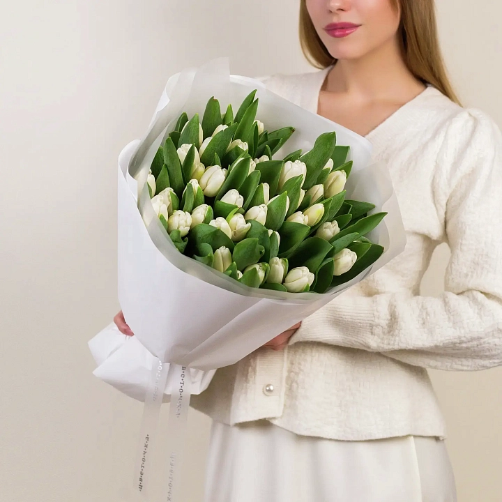 Букет 49 белых тюльпанов №2364