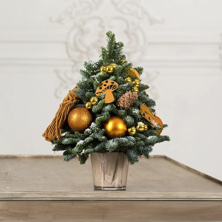 Рождественская композиция, елка золотая №2288