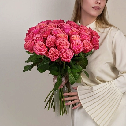 Букет из 35 розовых роз №2319