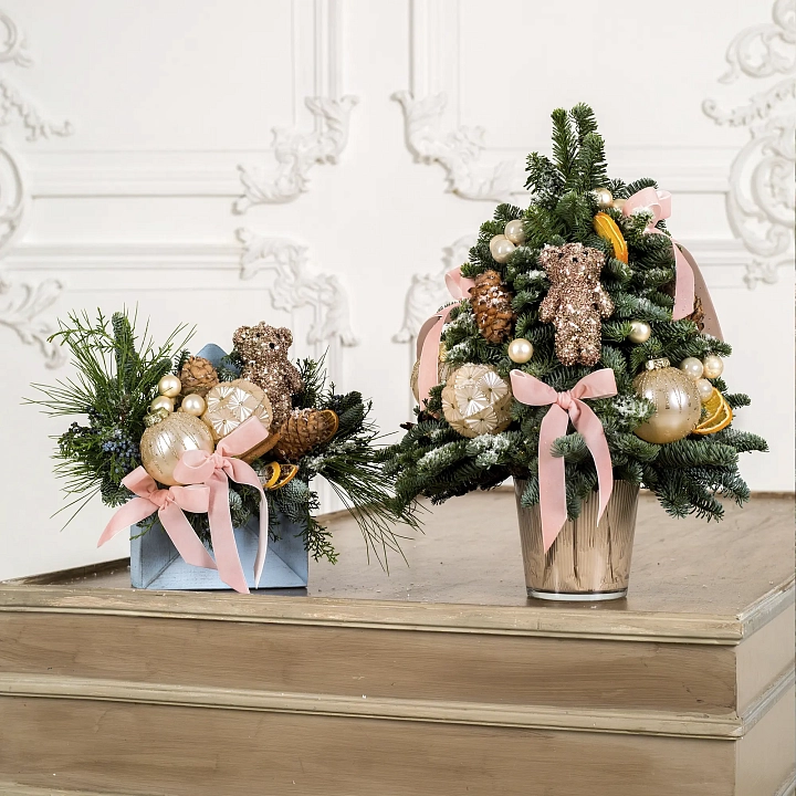 Рождественский бандл розовый №2297