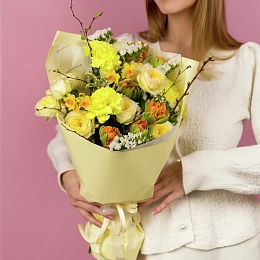 Букет из тюльпанов, нарциссов и гвоздик №2343